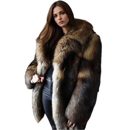 Natural Raccoon Fur Jacket With Collar Warm Winter Jackets For Women Real Fur Coat  High Quality Genuine Fur Outwear