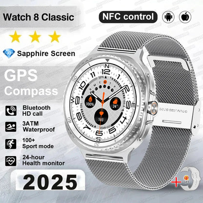Watch 8 Ultra Classic GPS SmartWatch Compass NFC Men AMOLED Call Chat GPT Watches 3ATM Waterproof Sports Fitness Ms. Smartwatch
