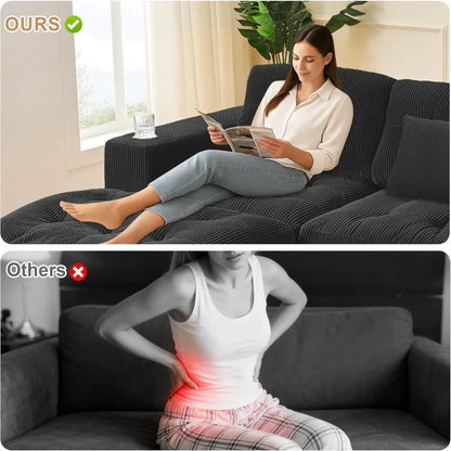 Modern 105 Inch Cloud Sectional Sofa, L-Shaped Comfortable 3 Seater for Living Room | Kimlud Luxury Chair