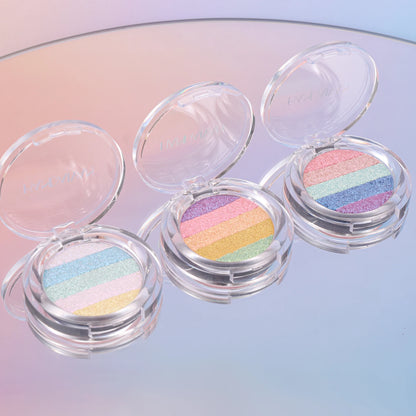 HANDAIYAN 3-Color Chameleon Pearl Shimmer Eye Shadow High-Pigment Glow, Fluorescent Micro-Shimmer Eye Shadow