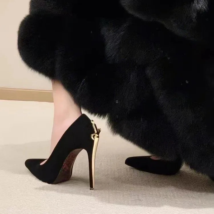 European style 2026 new model pointed-toe low-heeled high-heel women's fashionable and sexy thin-soled shoes - Kimlud