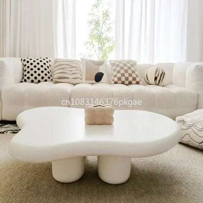 Cream Simple Modern Tea Coffee Table Clouds Tea Table House Lonely Wind Nordic Home Living Room Small Apartment Shaped Furniture - Kimlud