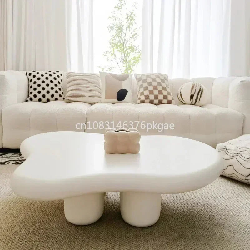 Cream Simple Modern Tea Coffee Table Clouds Tea Table House Lonely Wind Nordic Home Living Room Small Apartment Shaped Furniture - Kimlud