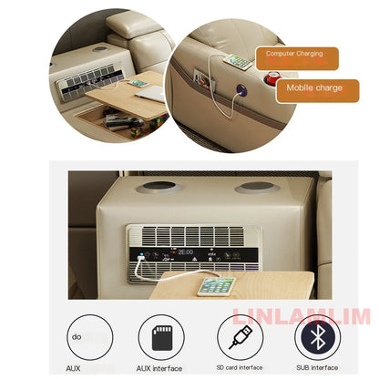 MINGDIBAO Massage Bed with Ultimate Comfort and Genuine Leather Multifunctional Frame - Bluetooth Speaker, Safe Air...