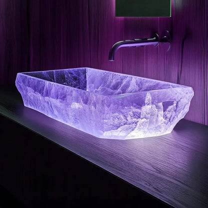 Resin dream crystal stone wash basin custom sales office model room bathroom single basin art table basin - Kimlud
