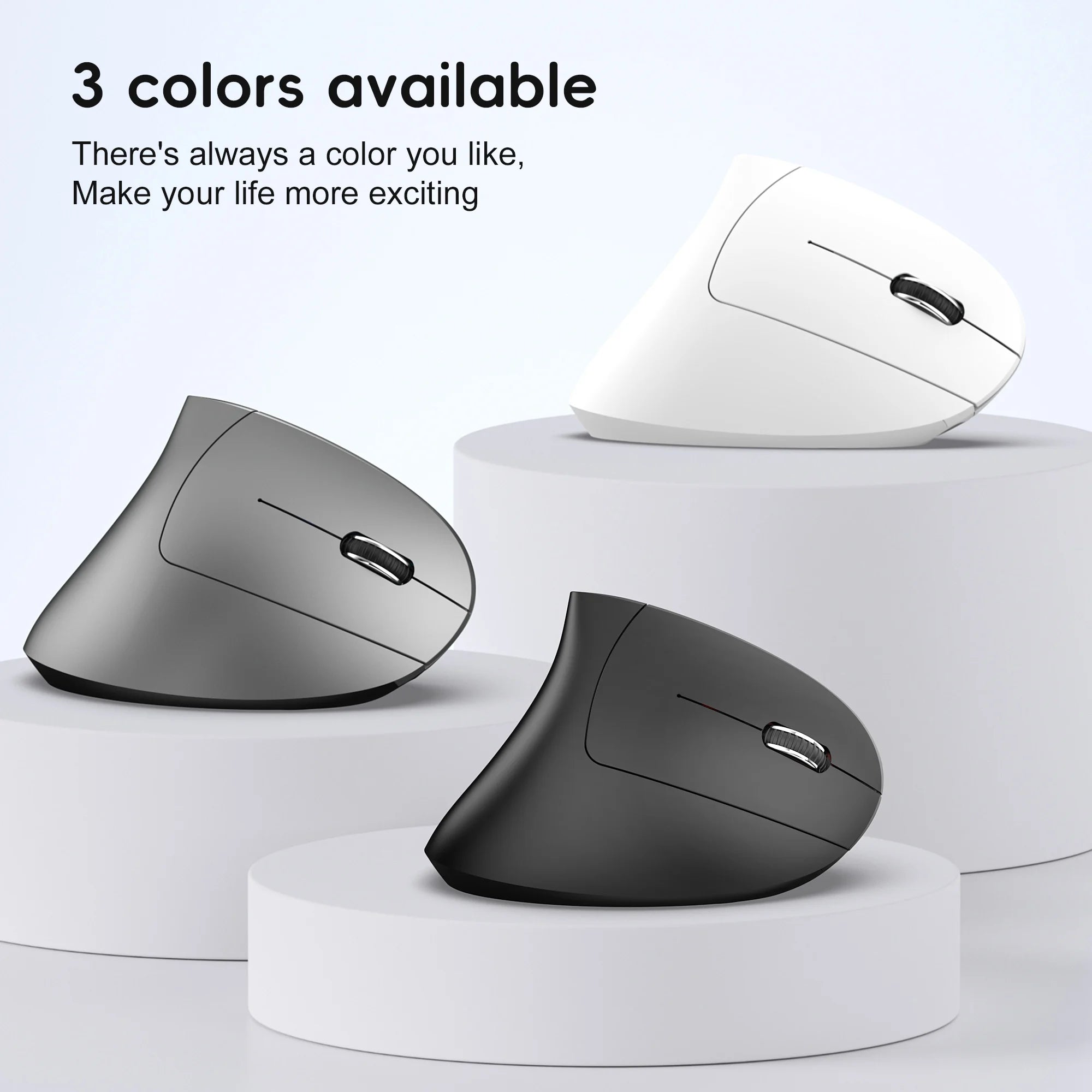 2025 New arrival HXSJ dual mode vertical mouse ergonomic ABS 600mAh rechargeable 2400DPI  Type-c interface wireless mouse for pc