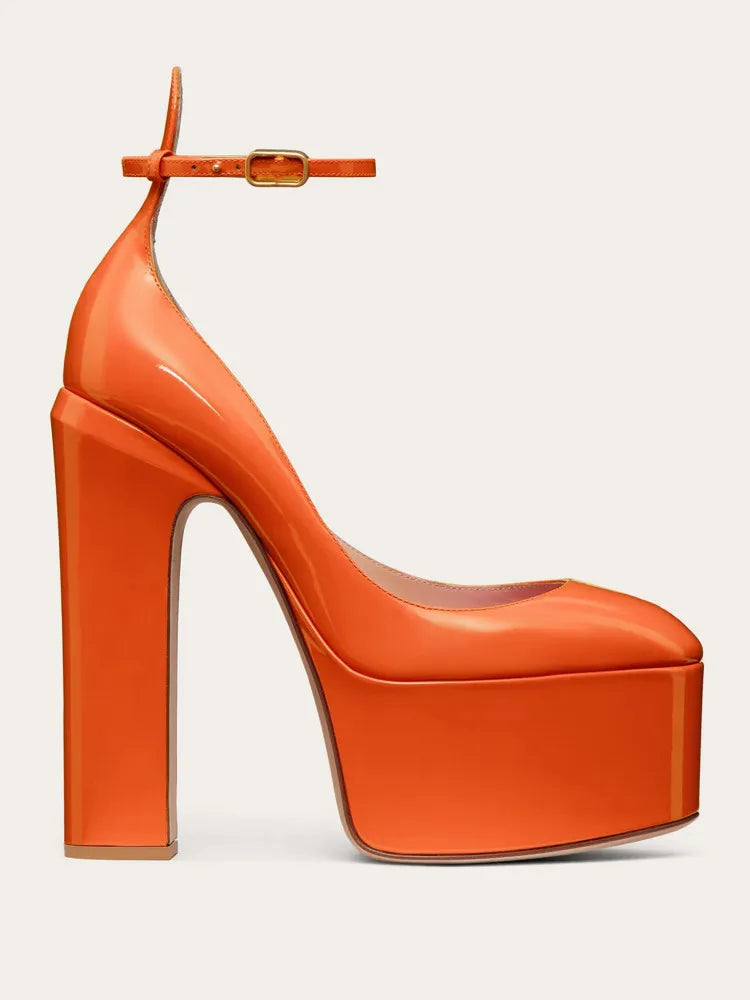 New Brand Women's Shoes Super High Heel Party Fashion Thick Sole Leather Shoes Bridal Shoes Wedding Party Shoes Women Summer