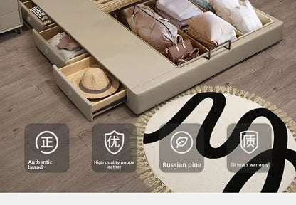 Soft package master bedroom, high-end and atmospheric storage with storage drawers, modern, simple and convenient double bed