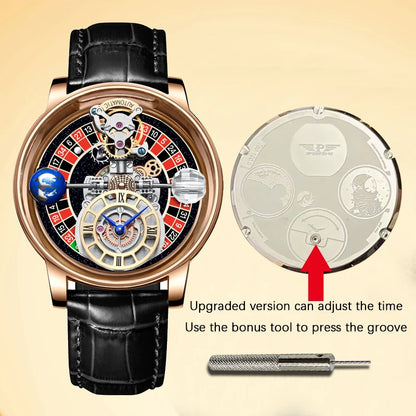 2024 PINDU DESIGN Men Watches Top Brands Luxury Celestial Series Roulette Creative Watch Quartz Wristwatch Montre Homme