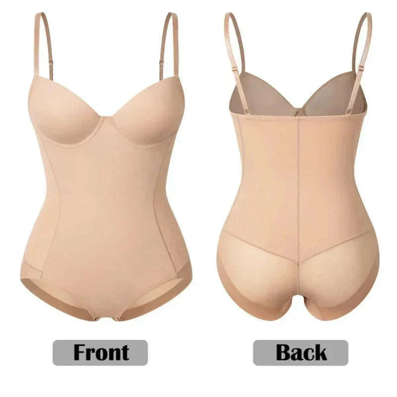 Women Sexy Body Shapewear Bodysuits Built-In Bra Camisole Tops  Waist Trainer Slim Full Body Shaper Lingerie With Underwire Cup