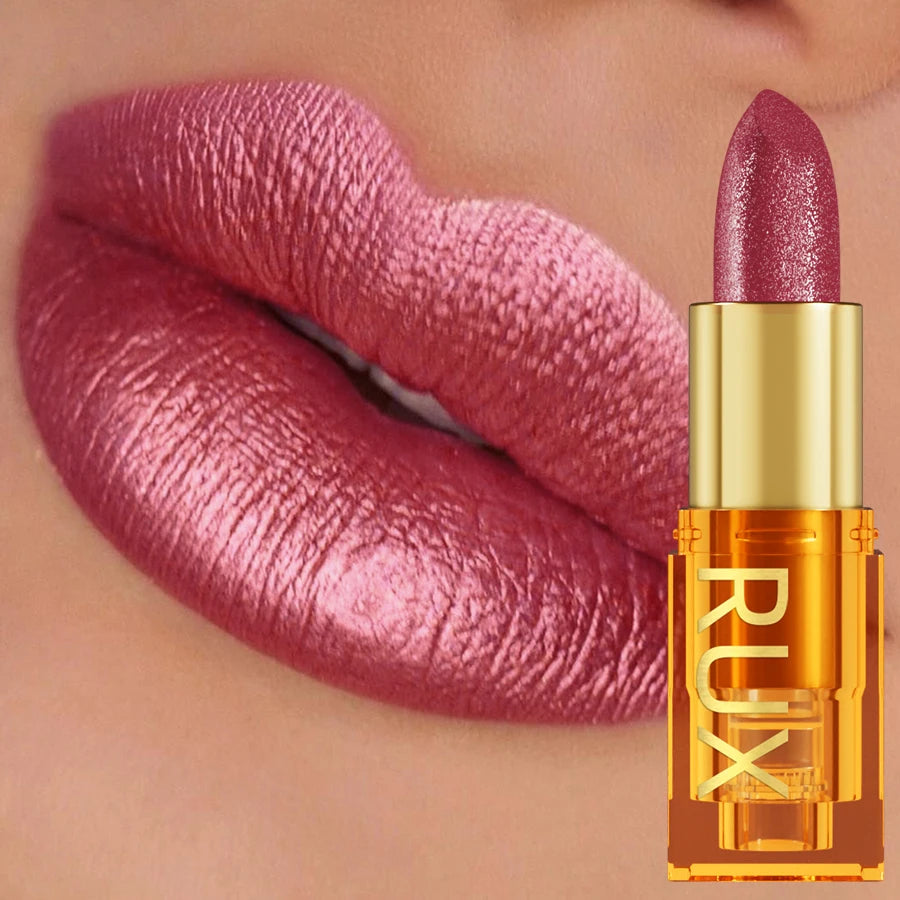 16 Colors 1PC Metallic Lipstick Long Lasting Glitter Pink Red Lip Glaze High Pigment Lip Tint Korean Makeup Shiny Lip Gloss