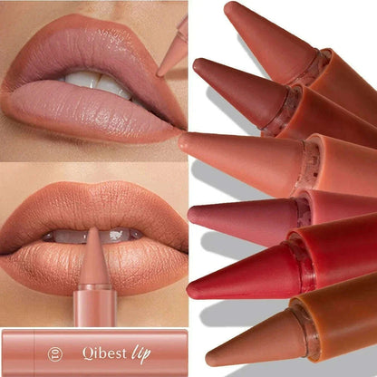 Tapered Lip Liner Pencil Set Lasting Matte Velvet Lip Contour Stick Waterproof Easy Color Lipstick Non Stick Cup Makeup Pen1/6Pc