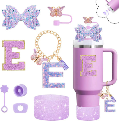 8pcs Cup Accessories Set 30oz 40oz tumbler Straw Topper Cover, Boot, Spill Proof Stoppers, Handle Charms Sticker for Stanley Cup