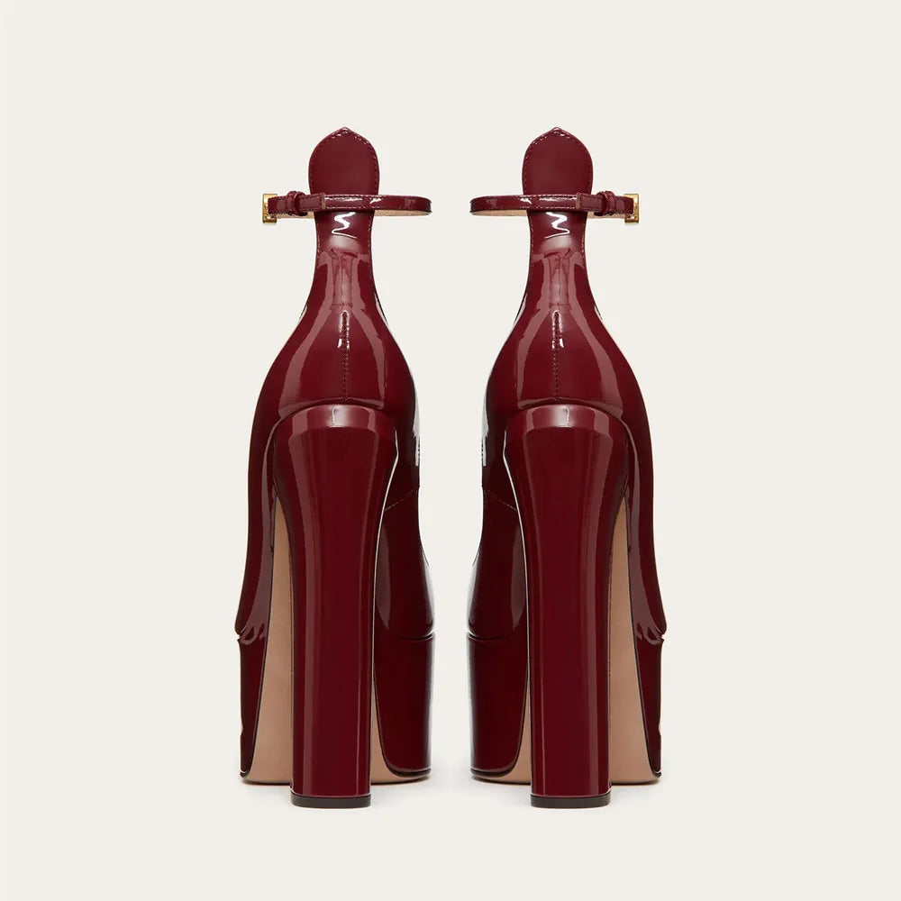 New Brand Women's Shoes Super High Heel Party Fashion Thick Sole Leather Shoes Bridal Shoes Wedding Party Shoes Women Summer