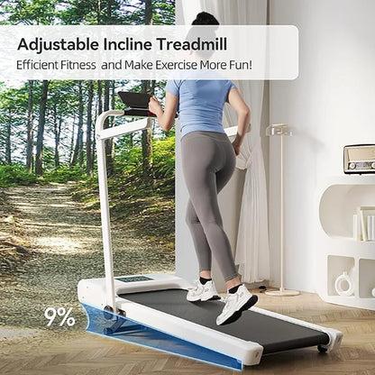 Hot Walking Pad Treadmill with 9% Incline Under-Desk for Home/Office 37.4inch Belt LCD Display Portable Foldable Safety Armrest - Kimlud