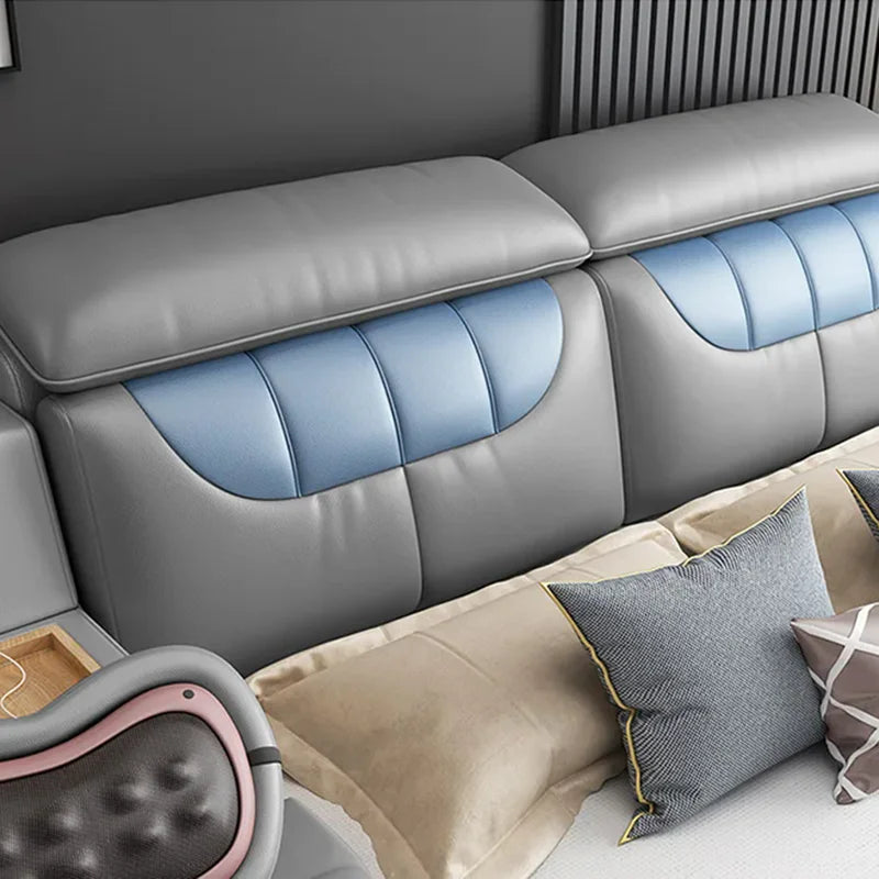 Vintage Modern House Double Bed Luxury Leather Massager Storage Italian Bed Multifunctional Regale Muebles Unique Furniture