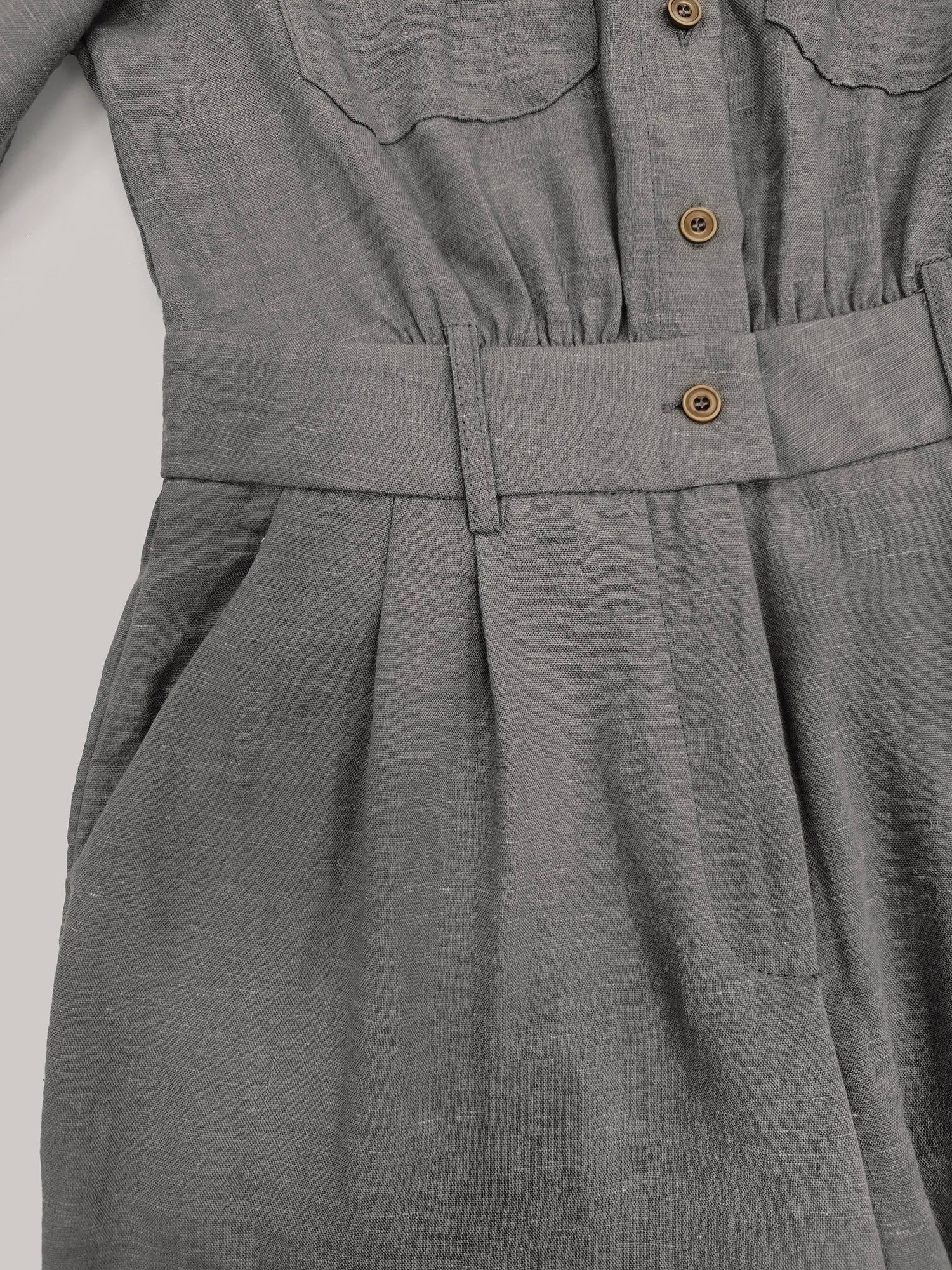 Women's Casual Utility Jumpsuit with Double Belt - Lapel Collar Button Down Long Sleeve Harem Pants One Piece Outfit |...