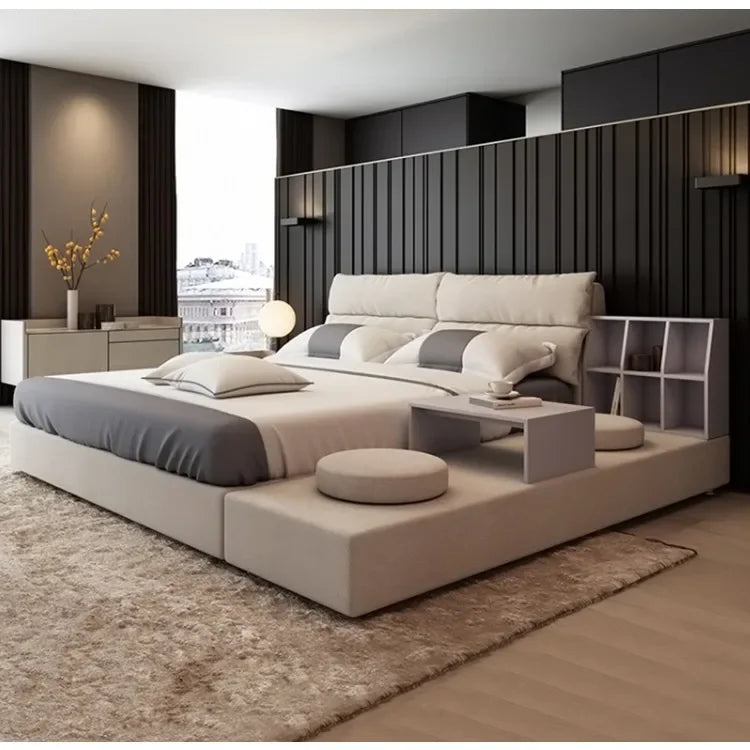 A China Manufacturer Supply Custom Full king Size Double Bed Bedroom with Storage