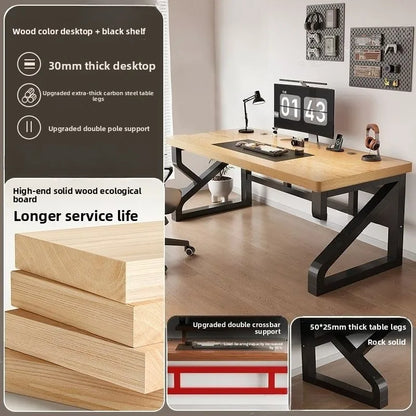 Heavy Duty 30MM Thick Solid Wood Computer Desk Ergonomic Office Desk Study Table Home Office Furniture Writing Desk Gaming - Kimlud