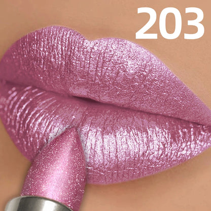 Metallic Glitter Lipstick 3 Color Waterproof Lip Balm Red Long Last Lip Tint Matte Lip Makeup Gifts Shiny Lip Gloss...