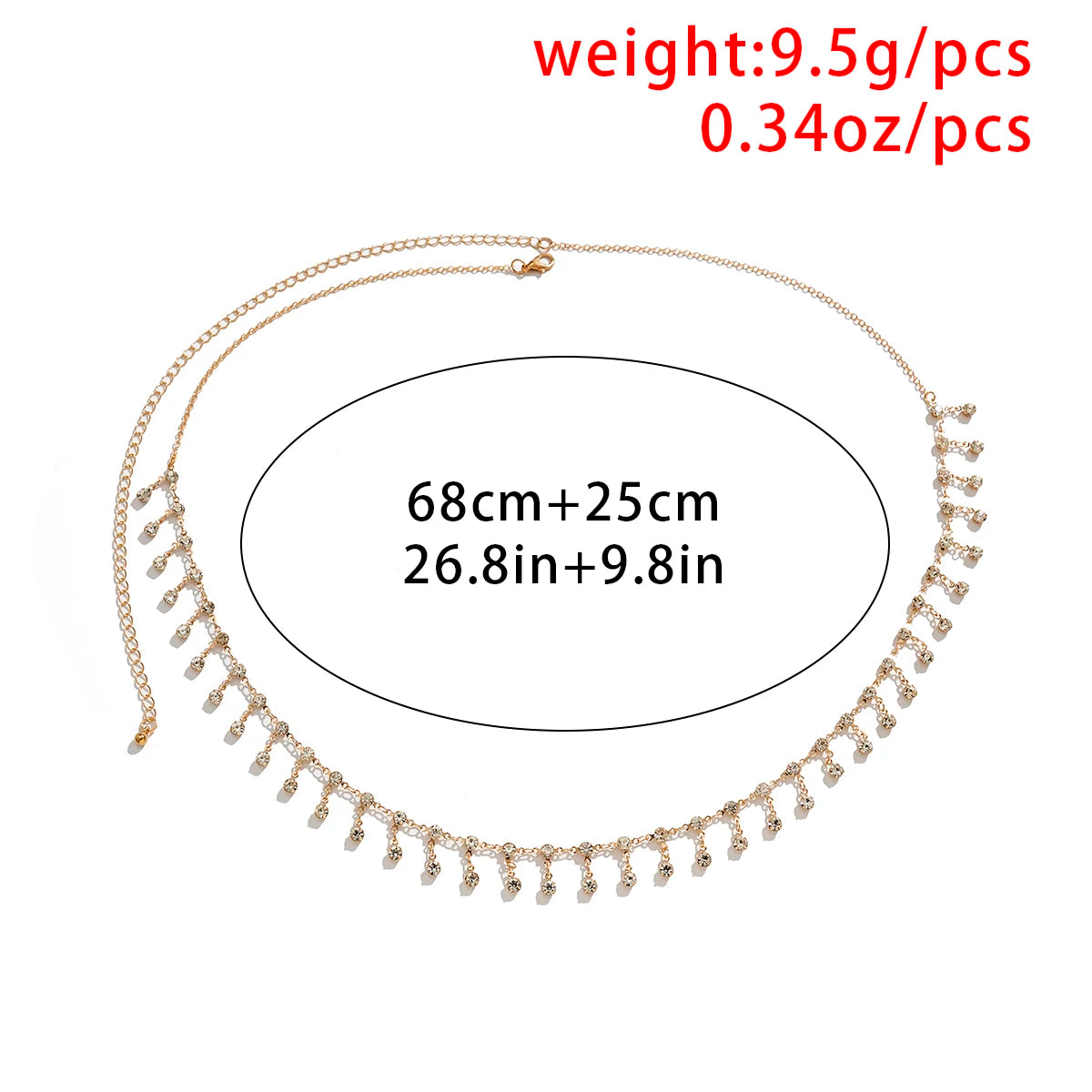 Sexy Tassel Waist Chain Belt Zircon Rhinestone Belly Body Chain Fashion Trend Jewelry For Women Festival Rave Party Accessories - Kimlud