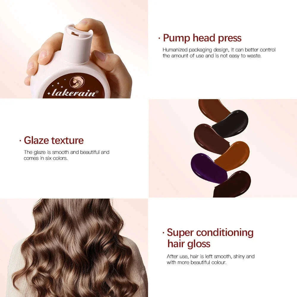 Hair Glaze Super Gloss Color Conditioning Gloss Rinse Out Semi-Permanent Hair Gloss that Enhances Color Nourish and repair Easy