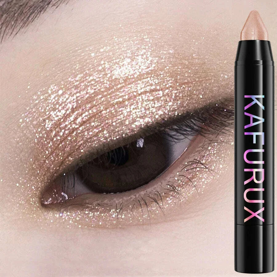 24 Colors Pearlescent Glitter Eyeshadow Eyeliner Pencil Waterproof Matte Nude Eye Shadow Eye Makeup Shimmer Highlighter Pen Tool