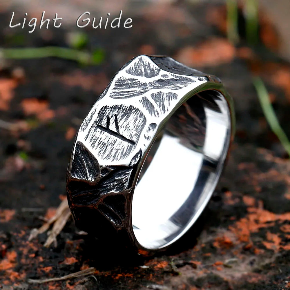 Wholesale Stainless Steel Odin Norse Anel Amulet Rune Couple Dating Viking Rings For Men Women Retro Jewelry Gift Dropshipping
