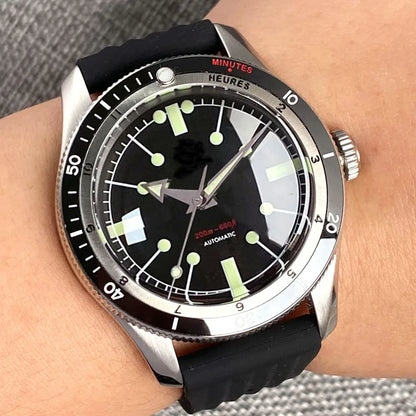 Tandorio Vintage 20ATM Dive Swim Watches Domed Sapphire Black White NH35 PT5000 40mm Automatic Mechanical Men Watch Luminous New