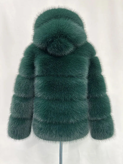 Women Hooded Thick Jackets Fur Faux Solid Zipper Coat Long Sleeve Cardigan Spliced Hoodies Warm Streetwear Coats Winter