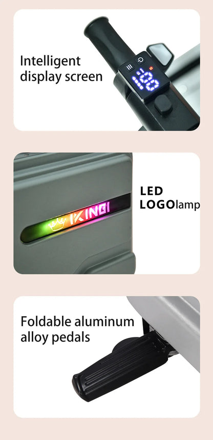 Deluxe Electric Scooter Luggage Children's Cabin Portable Smart Luggage Comfortable Seat Silver Trolley Multipurpose Bag...