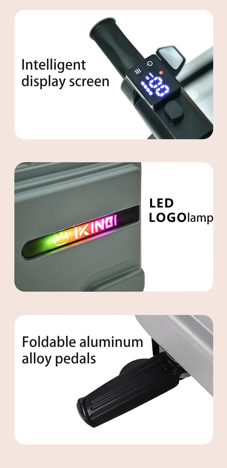 Deluxe Electric Scooter Luggage Children's Cabin Portable Smart Luggage Comfortable Seat Silver Trolley Multipurpose Bag...