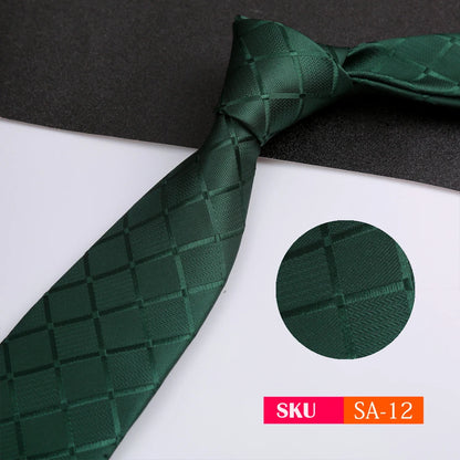 Luxury 8CM Mens Ties Necktie Solid Twill Stripes Plaids Ties For Man Groom Neck Tie For Business Party