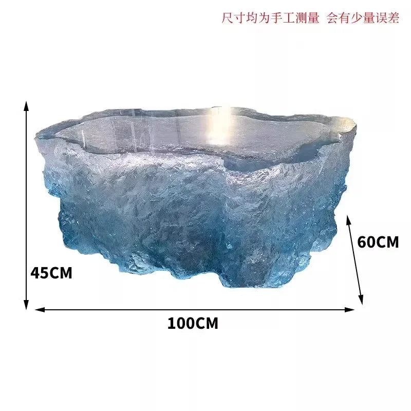 Transparent Island Villa Bar Home Art High-end Resin Glacier Coffee Table