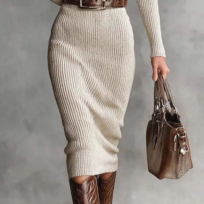 Fall Casual Solid Ribbed Knitted Dresses Woman Sexy Deep V Neck Hollow Slim Pullover Dress Winter Long Sleeve Warm Sweater Dress