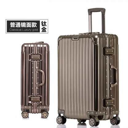 100% Aluminum Suitcase Cabin 20/26/30 inch TSA Customs Lock Aluminum Carry on Luggage Metal Hard Trolley Case Travel Suitcases