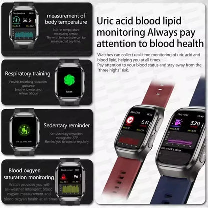 2025New Heart Health Analysi NFC Air Pump+Air Bag Smart Watch Men Accurate Blood Pressure Uric Acid ECG Call Smart Bracelet lady