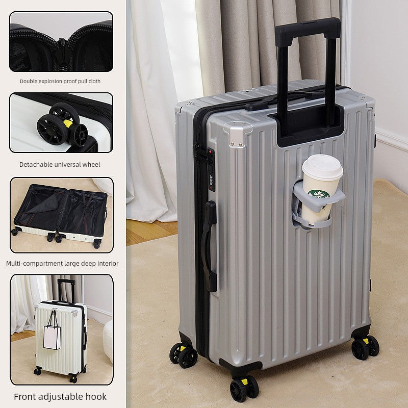 Japanese Import Luggage Women's New Arrival Multi-Functional Hook Boarding Bag Universal Wheel 24 Pull Rod Men's Password Suitcase