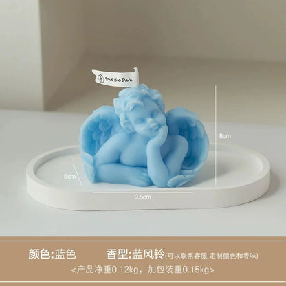 1Pc Nordic Style Cupid Angel Soy Wax Candle - Smokeless Essential Oil Aromatherapy Candle for Home Decor & Photo Props