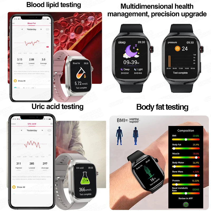 2025 New Women Smart Watch with BMI measurement Menstrual Cycle ECG Heart Rate Blood Oxygen Sleep Fitness Tracker Smart bracelet