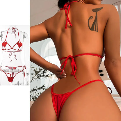 Sexy Fancy Bow Tie Underwear Women Sexy Lingerie Lace Hollow Out Bra Set Erotic Bikinis Porn 2Piece Sex Set Transparent Clothes