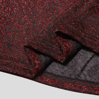 2024 Summer New European and American Men's Sexy Perspective High Neck Design Sensual and Fun Short Sleeve T-shirt Top - Kimlud