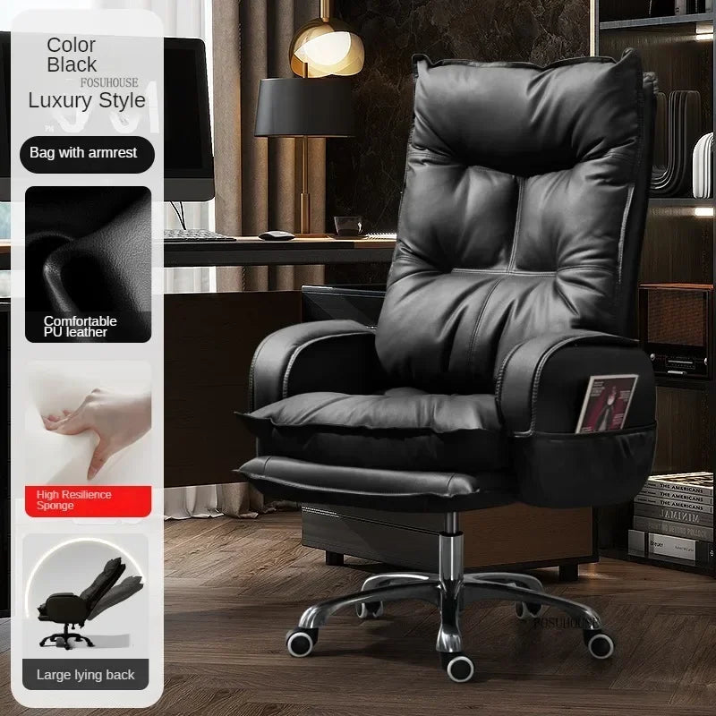 Modern Designer Armchairs Lazy Rolling Leather Office Chair Home Computer Swivel Gaming Accent Chairs Office Furniture w...