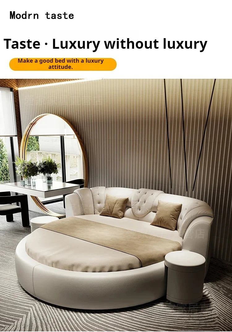 European Style Large Double Bed Round Modern Minimalist Princess Double Bed Luxury Human Camas De Dormitorio Bedroom...