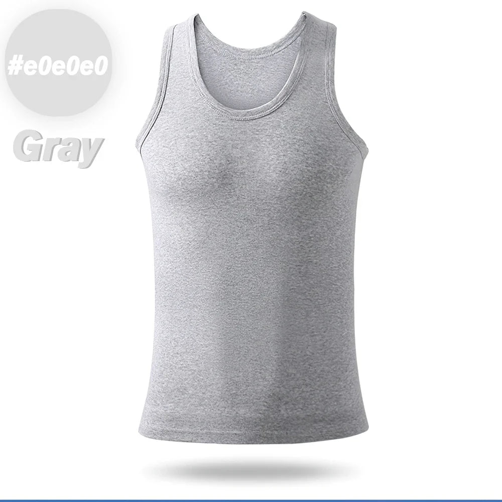 Men Vest Pure Cotton Breathable Solid Motion Men’s Underwears Cotton Undershirts L-4XL Waistcoat For Men Sports Fitness Vest