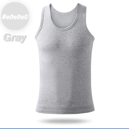 Men Vest Pure Cotton Breathable Solid Motion Men’s Underwears Cotton Undershirts L-4XL Waistcoat For Men Sports Fitness Vest