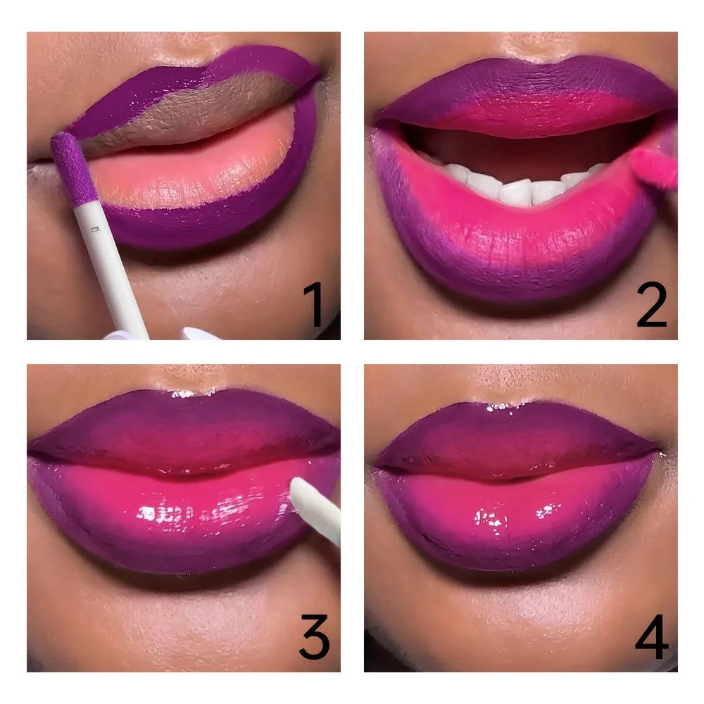 3pcs Long-Lasting Matte Lip Gloss and Lip Oil Set - Waterproof, Non-Stick Cup, Velvet Finish, Valentine'S Day Gifts