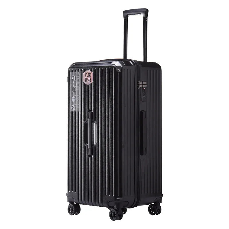 Rectangular Travel Carrier PC Large Size Lightweight Carry-on Suitcase with Five Wheels Luggage Case Travel Bag Spring Cushioned