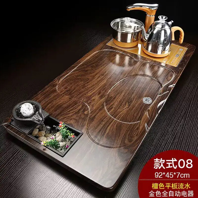 Luxury Rectangle Tea Tray Hospitality Ceremony Serving Accessories Drainage Tea Tray Chinese Kung Fu Bandejas Home...