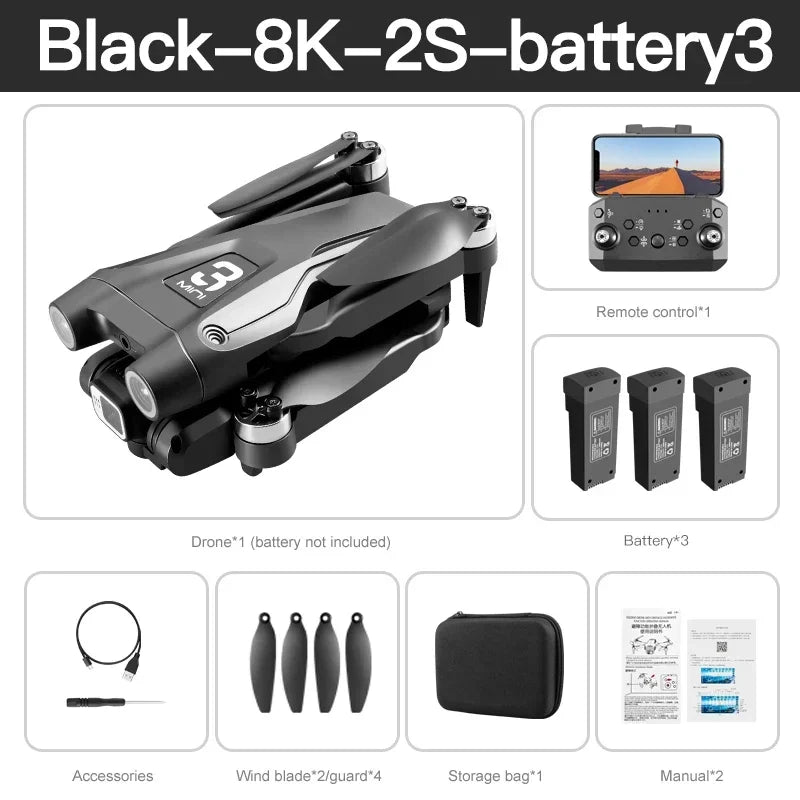 Xiaomi Z908 Pro /MAX 4K Drone Professional 8K GPS Dron Optical Flow Localization 3sided Obstacle Avoidance Quadcopter RC Toys